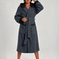 thumbnail image 4 of qolati Soft Robe for Women Warm Long Sleeve Plush Warm Winter Housecoat Spa Towel After Shower Lightweight Fluffy Long Hooded Bathrobe with Pockets, 4 of 4