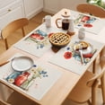 thumbnail image 5 of Vintage Flower Placemats Set of 4 Red Blue Bottle Floral Country Plant Place Mats Indoor Wipeable Table Mats Washable Cloth Dining Table Placemats for Kitchen Holiday Party Home Decor 13x19 Inch, 5 of 9