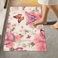 thumbnail image 6 of Toilet Rug U-Shaped Bathroom Rugs Non-Slip Soft Plush Machine Washable Contour Bath Mat Butterflies on Peonies 24x20, 6 of 9