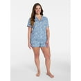thumbnail image 2 of Joyspun Women's Dreamy Soft Collection Notch Collar Top and Shorts Pajama Set, 2-Piece, Sizes XS-3X, 2 of 7