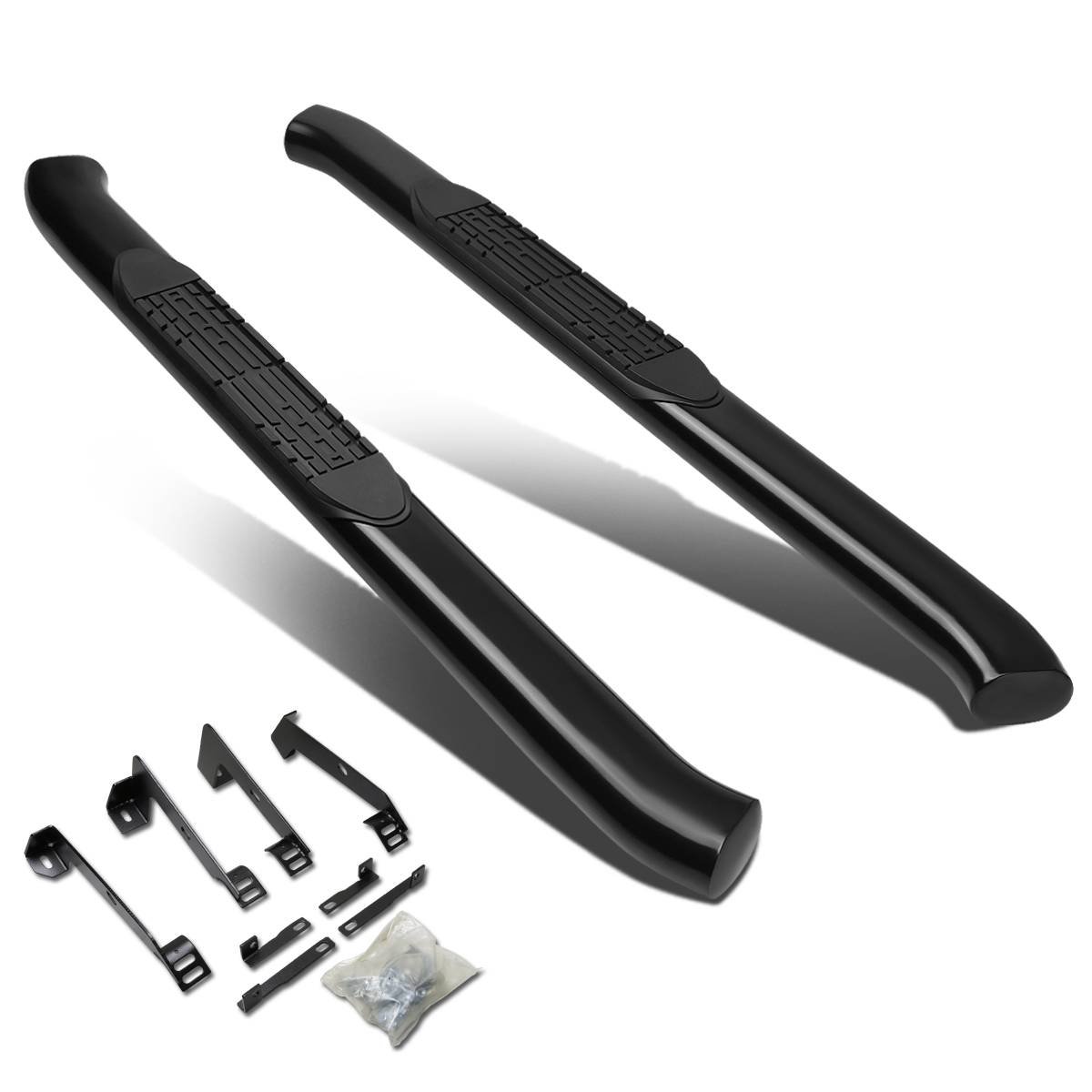 DNA Motoring 4" Nerf Bars For 0209 Dodge Ram Truck Regular Cab Black