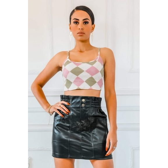 Gia Geometric Cropped Top