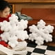 thumbnail image 1 of Cojín navideño de copo de nieve | Decoración navideña de poliéster blanco | Cojín de sofá de 50 cm para decoración invernal y de temporada, 1 of 7