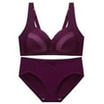 thumbnail image 1 of Conjunto de sujetador push up con botones en la espalda y sin aros de talla grande para mujer, traje a juego para mujer, 1 of 2