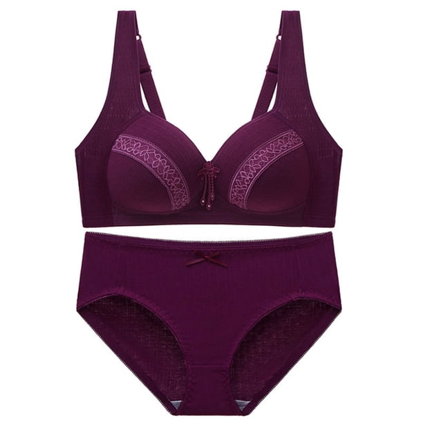 Conjunto de sujetador push up con botones en la espalda y sin aros de talla grande para mujer, traje a juego para mujer