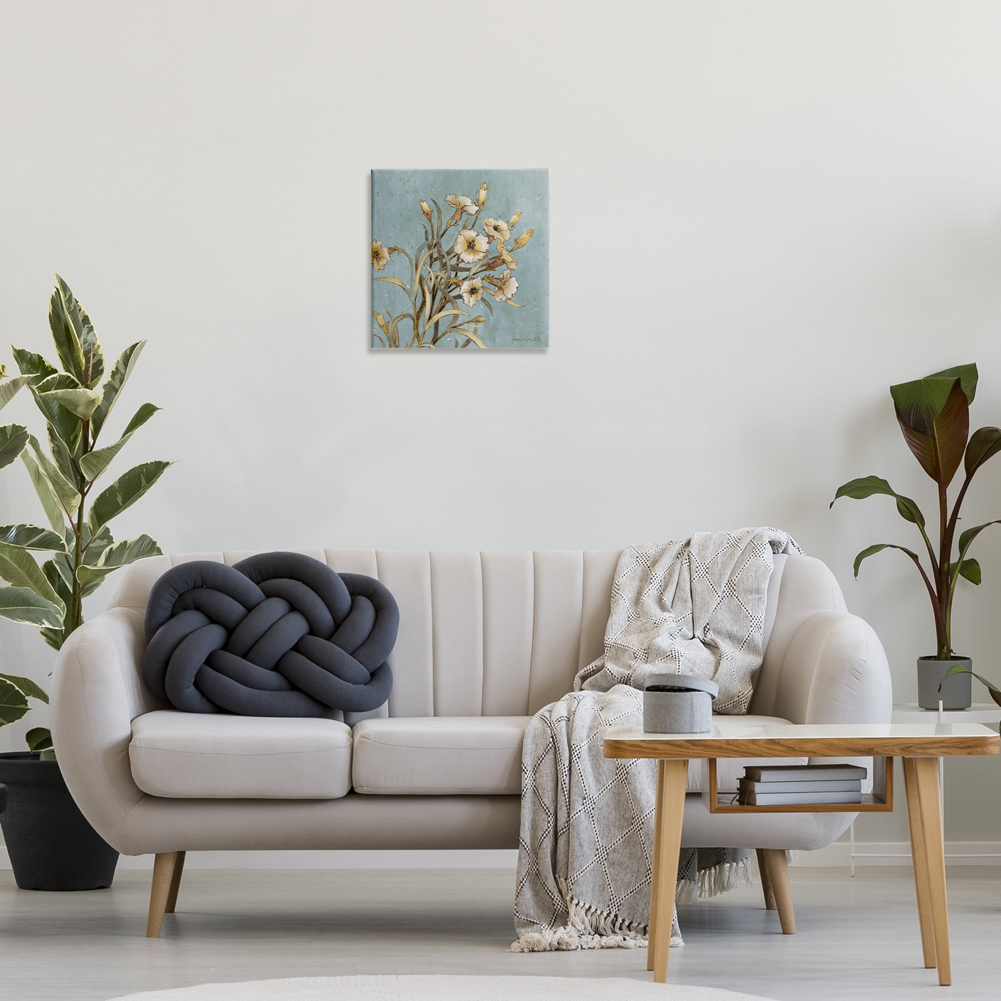 Stupell Industries Natural Blooming Buds Botanical & Floral Painting Gallery Wrapped Canvas Art Print Wall Art, 17 x 17