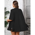 thumbnail image 7 of SHOWMALL Plus Size Cardigan for Women Summer Short Sleeve Black 3X Open Front Lightweight Cardigan with Pockets Drape Beach Cover Up, 7 of 7