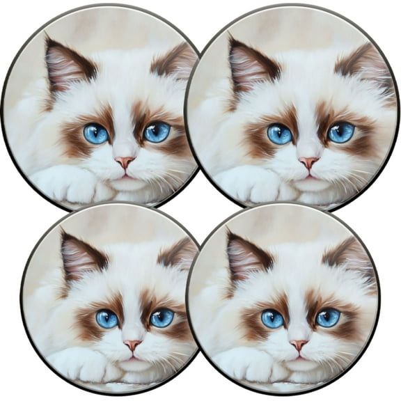 Electric Stove Burner Covers,4 Pcs Round Gas Burner Cover,8 and 10 Inch,cat with cute face