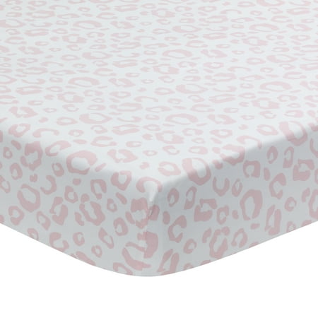 UPC: 0084122010048 | Lambs & Ivy Signature Pink/White Leopard Organic Cotton Fitted Crib Sheet