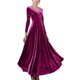 thumbnail image 2 of Vestido Largo De Manga Larga Con Cuello En V, Vestido Largo De Fiesta Cómodo Y Encantador, Fluido Para Citas Para Cumpleaños Para Dama YLSHRF Otros, 2 of 6
