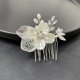 thumbnail image 1 of Nvzi Horquillas para el pelo de boda con flores para novias, peinetas con perlas de cristal, pinzas para el pelo, accesorios para el pelo de boda dorados, joyas, color blanco, 1 of 4