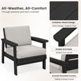 thumbnail image 2 of SERWALL 2PCS Outdoor HDPE Patio Couch Sets with Cushions, Weather-Resistant Patio Furniture for Poolside, Patio, Balcony, Porch & Backyard, Black / Khaki, 2 of 8