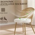 thumbnail image 4 of COSMOS Bohemian Modern Rattan Dining Chair Set of 2, Brown Wicker with Beige Cushion, Indoor Boho Kitchen Seating, 4 of 10