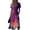 Hot Pink-A#6226, variant on AHMOMEI Women's Maxi Dresses Summer Beach Vacation Wrap V Neck Swing Dress Trendy Loose Tie-Dye Short Sleeved Dress