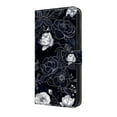 thumbnail image 3 of Allytechgroup Stylish iPhone 13 Pro Max Case Cover, Flip Cover Wallet Case with Card Slots, Magnetic Closure Stand Feature Shockproof PU Leather Phone Case for Apple iPhone 13 Pro Max,Black White Rose, 3 of 7