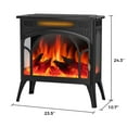 thumbnail image 3 of Moifoi 24Inch Electric Fireplace Stove , 1500 W Freestanding Portable Indoor Electric Stove Heater w/ 3 D Flame Effect, Black, 3 of 9