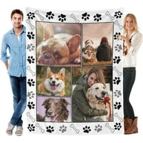 Custom Blanket with Photos for Cat Personalized Picture Throws for Pets Lover Customizable Blanket for Family Couple Pet Pictures 5 Photos with Name Blankets