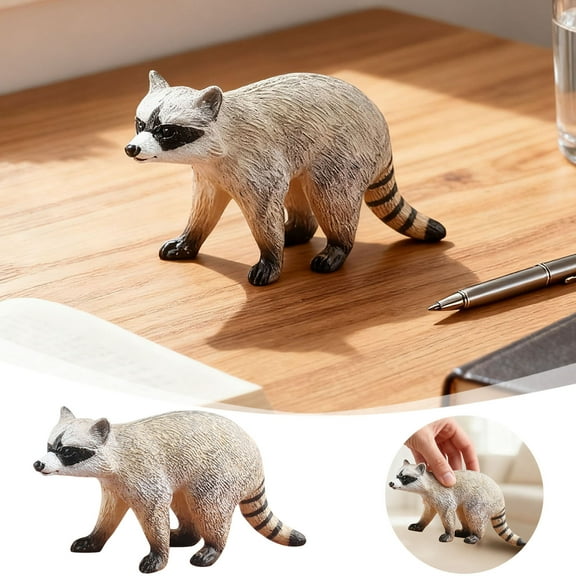 RBER Realistic Raccoon Figurine Educational Animal Decorative Statue For Home Garden