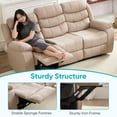 thumbnail image 6 of BALUS Recliner Sofa Sets with Storage & Cup Holders - Ergonomic Suede Reclining Couch, Metal Frame, Space-Saving Design, Beige, 6 of 8