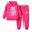 Hot Pink, variant on Zuwimk 2 Pcs Boys Girls Clothes Sweatsuit Set Color Blocked Hoodie Top and Jogger Pants for Kids Fall Winter Spring Outfits(Hot Pink,2-3 Years)