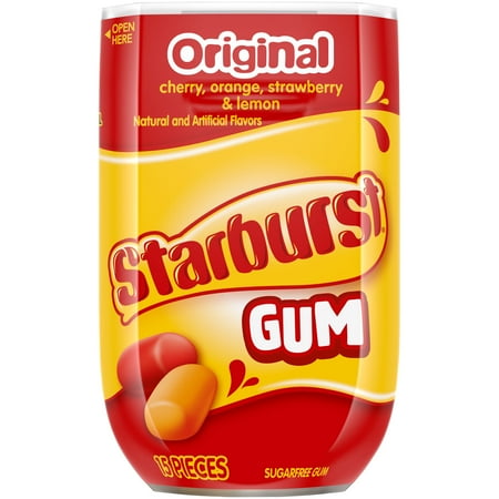 Starburst Original Chewing Gum, 15 Pieces, Bottle