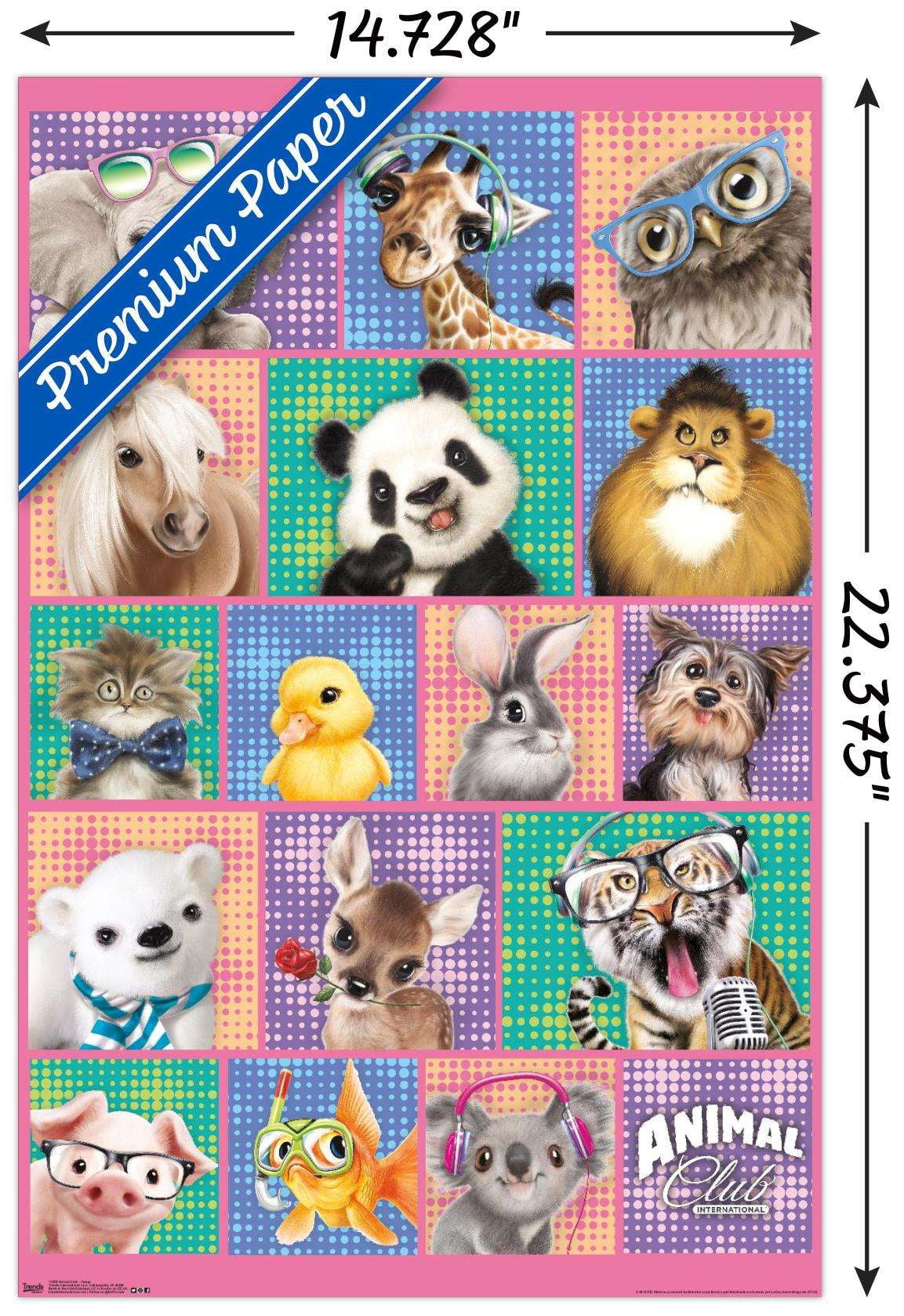 Animal Club - Group Wall Poster, 14.725" x 22.375"