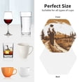 thumbnail image 6 of Vsdgher Western Cowboy Countryside Leather Coasters for Drinks, Durable Drink Coasters 4 Set for Tabletop Protection, Luxurious Home Décor and Housewarming Gift ( {designName})Hexagon, 6 of 6