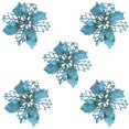 thumbnail image 2 of OUSITAID Christmas Tree Ornaments Christmas Simulation Flower Ornament 5Pcs, 2 of 3