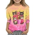 thumbnail image 2 of Blusas y camisas de cuello redondo y manga larga para niños, lindas y divertidas camisetas con cuello redondo y manga 3/4, camisetas para niños, 2 of 5