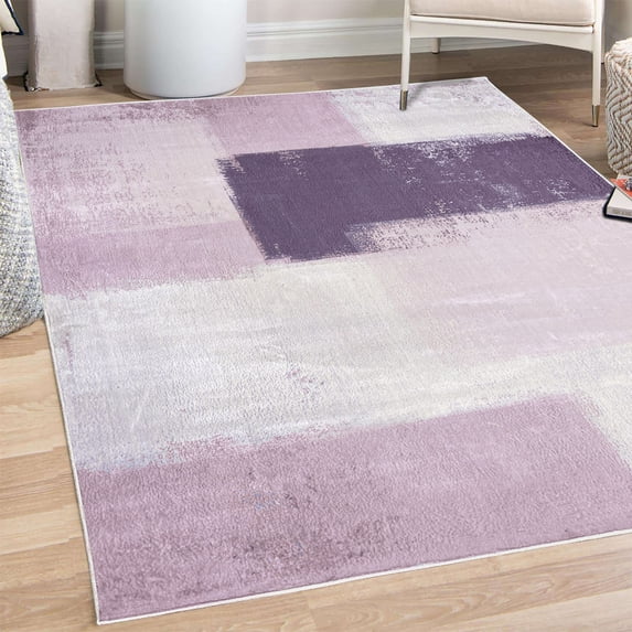 Abstract Decorative Rug, Abstract Grunge Style Brushstrokes Painting Contemporary Illustration, Quality Carpet for Bedroom Dorm and Living Room, 6 Sizes, Dark Indigo, by Ambesonne