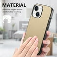 thumbnail image 5 of Designed for iPhone 15 Plus Classic Case, Slim Leather Luxury Business PU Non-Slip Texture Grip Shockproof Bumper Protective Phone Cover Men Women For iPhone 15 Plus,Khaki, 5 of 8
