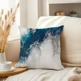 thumbnail image 3 of Ethan Taylor Abstract Throw Pillow Soft Cushion Cover 'Blue Crystal Geode Crystals Geode Modern Marble Agate' Pattern Decorative Square Accent Pillow Case, 16x16 Inches, Blue, Gray, 3 of 5