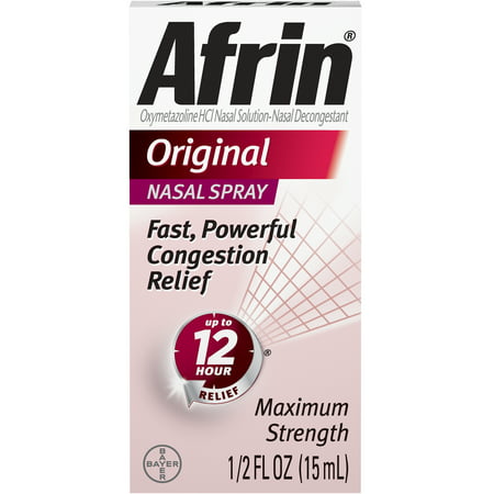 Afrin Original Cold and Allergy Congestion Relief Nasal Spray, 0.5 Fl (Best Nasal Decongestant For Cold)