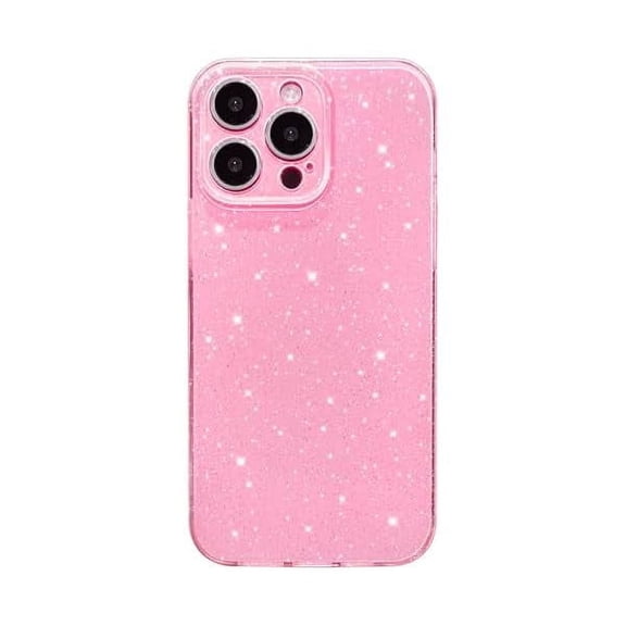 FU1999 Case for iPhone 15 Pro Max Case Glitter Cute Sparkly Shiny Bling Sparkle Phone Cases 6.7", Thin Slim Fit Soft TPU Bumper Shockproof Rubber Protective Cover for Women Girls Girly, Bright Pink