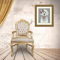 thumbnail image 3 of Fab Funky 20x24 Gold Ornate Wood Framed with Double Matting Museum Art Print Titled - Bichon Frise with Glasses and Scarf, 3 of 4