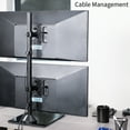 thumbnail image 3 of VIVO Dual Monitor Vertical Stand, Glass Base, Fits 2 Ultrawide Screens up to 34", 3 of 8