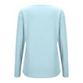 thumbnail image 5 of Ribbed Knit Tops Long Sleeve Womens Casual Comfy Blouses Plain Pullover Sweatshirt Fall Sweaters Loose Fit (XL, Light Blue), 5 of 7