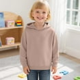 thumbnail image 2 of Girls Solid Color Hooded Pullover, Long Sleeve Lined Sweatshirt, Cozy Casual Outerwear for Everyday Wear,Size:12-13 Years, 2 of 4