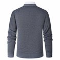 thumbnail image 5 of Men's V Neck Knit Cardigan, Single Breasted Long Sleeve, Regular Fit, Business Casual Outerwear For Male, 5 of 9