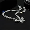 thumbnail image 4 of Men Women Hip Hop New Butterfly Pendant Necklace 15mm Crystal Cuban Chain HipHop Iced Out Bling Necklaces Fashion Charm Jewelry, 4 of 6