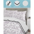 thumbnail image 4 of Quilts Twin Size, Spring Flower Soft Comforter Bedding Set for Bed, Vintage Farmhouse Light Purple Boho Leaf Lightweight Quilted Bedspread with Pillow Cover(2 Pieces) for All Season, 68x86 Inch, 4 of 6