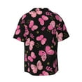 thumbnail image 2 of Fotbe Girl Butterfly print Short Sleeve Button Down Shirts for Men Casual Summer Beach Wrinkle Free Shirt-Small, 2 of 7