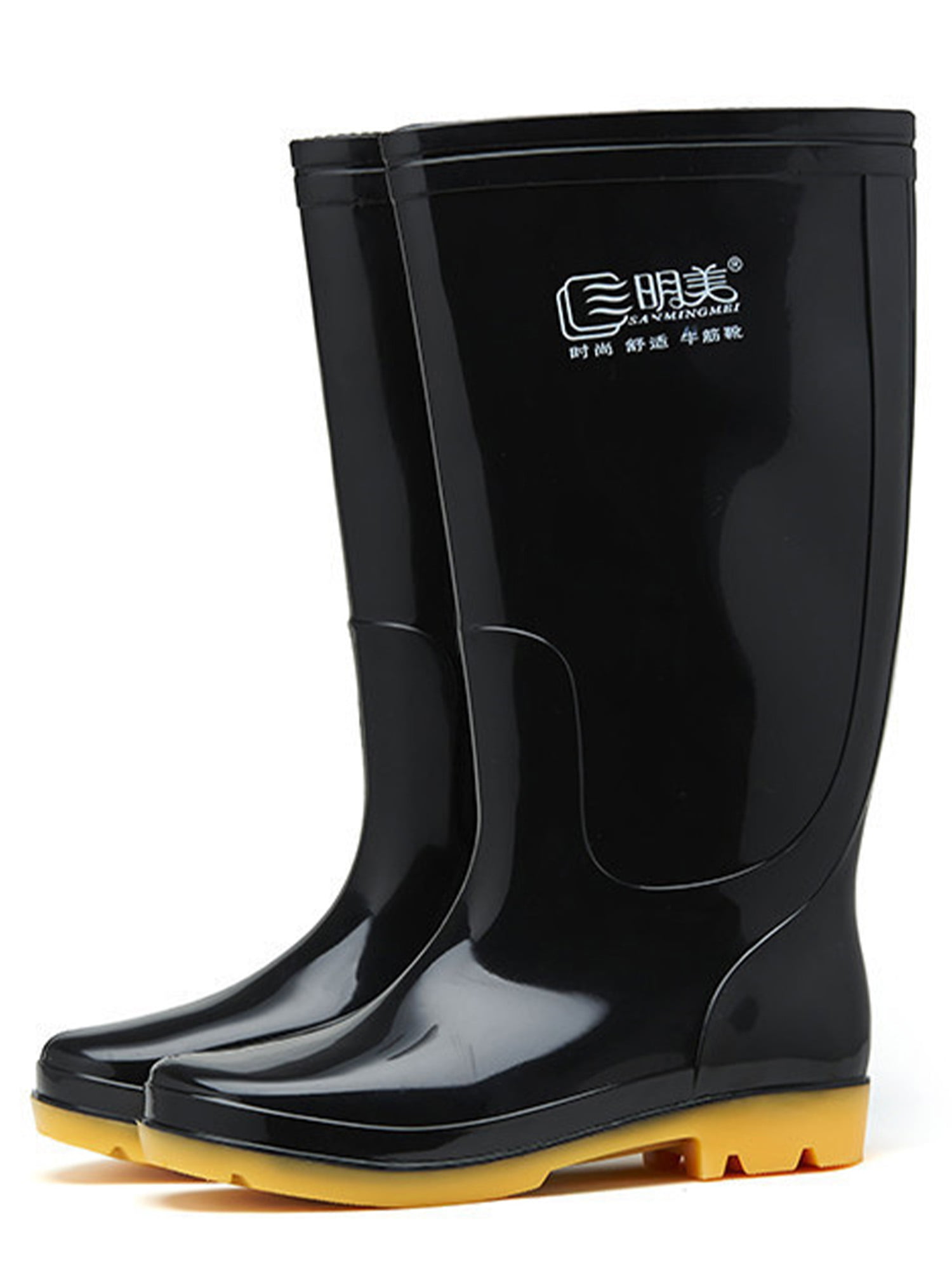 LUXUR Men's Rain Boots Waterproof Rubber PVC Anti-Slip Outdoor Muck Mud Hunting Boots