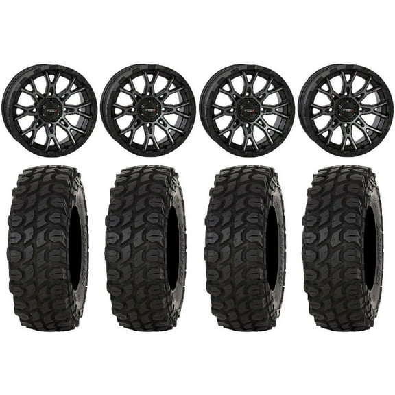 System 3 ST-6 14" Wheels Dark Tint 28" XComp ATR Tires Polaris RZR XP 1000 / PRO XP / Ranger XP 900/1000