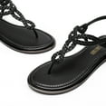 thumbnail image 5 of DREAM PAIRS Women's Flat Sandals Dressy Summer Stappy Comfortable Ankle Elastic T-Strap Beach Thong Sandals, 5 of 7