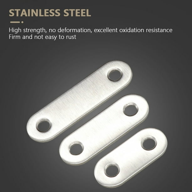Pack of 10 Stainless Steel Corner Brackets Straight Flat Plate