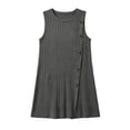 thumbnail image 5 of Uscallm Women's Casual Mini Knit Dress Solid Round Neck Sleeveless Button Down Lightweight Summer Holiday Party Beach Dresses, Gray S, 5 of 5