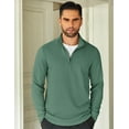 thumbnail image 2 of COOFANDY Men's Quarter Zip Up Pullover Lightweight Mock Neck Sweatshirt Casual Long Sleeve Polo Shirt, 2 of 6