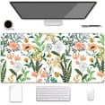 thumbnail image 1 of Large Extended Gaming Mouse Pad (31.5x15.7 inch, 3 mm Thick) with Non-Slip Rubber Base, XXL Mouse Keyboard Water-Resistant Desk Mat, for Gaming Office Home Computer Laptop, Floral, 1 of 5