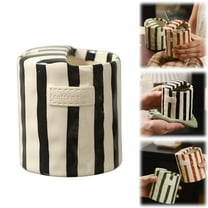 Retro Striped Hand Painted Ceramic Mark Hand Held Cup Heat Non Double Enjoy Cup For Coffee Juice Latte Hot Cold Drinks Mother's Day Christmas